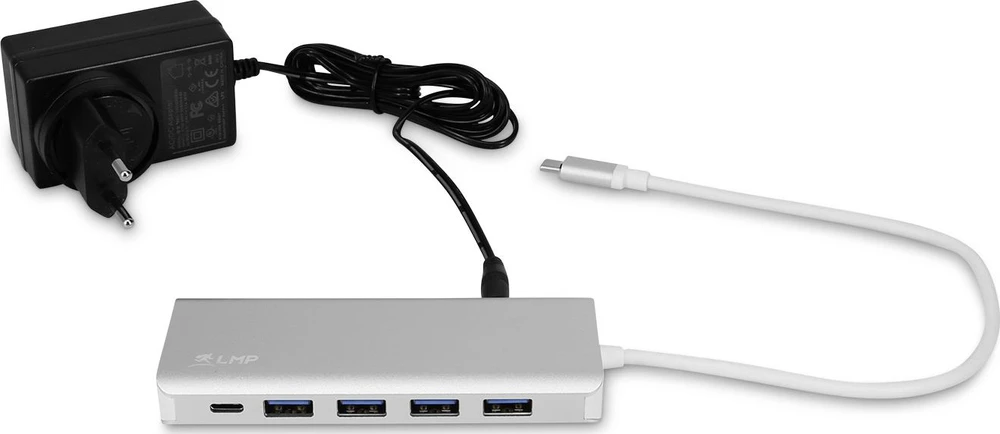 LMP USB-C Hub USB 3.0 (3.1 Gen 1) jungtys quantity 4, Aliuminio, USB 3.0 (3.1 Gen 1) Type-C jungtys quantity 3, Sidabrinis