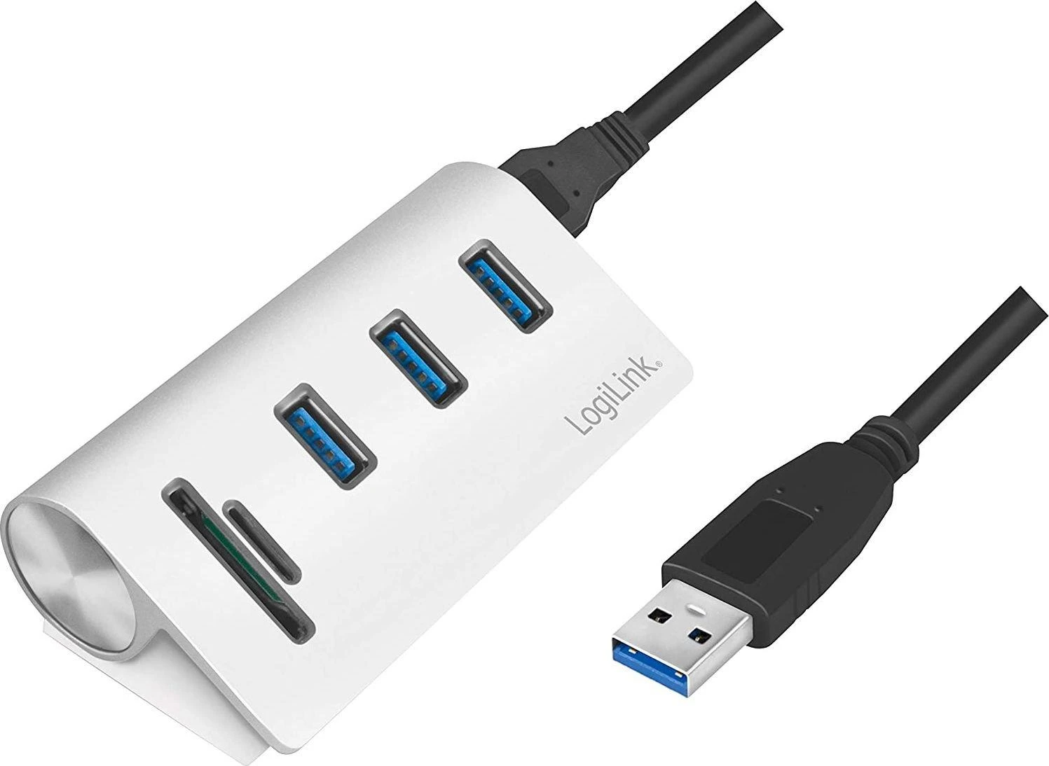 LogiLink USB 3.0 šakotuvas su kortelių skaitytuvu