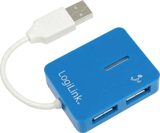 LogiLink Prisijungti | USB 2.0 Hub 4-Port, Smile, Mėlyna