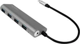 LOGILINK UA0309 LOGILINK- USB-C 3.1 šakotuvas, 4 portai, aliuminio korpusas, pilkos