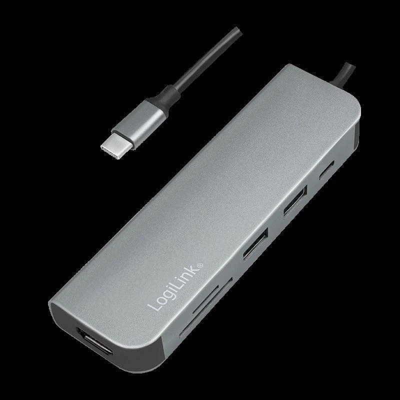 LogiLink USB-C šakotuvas su kortelių skaitytuvu