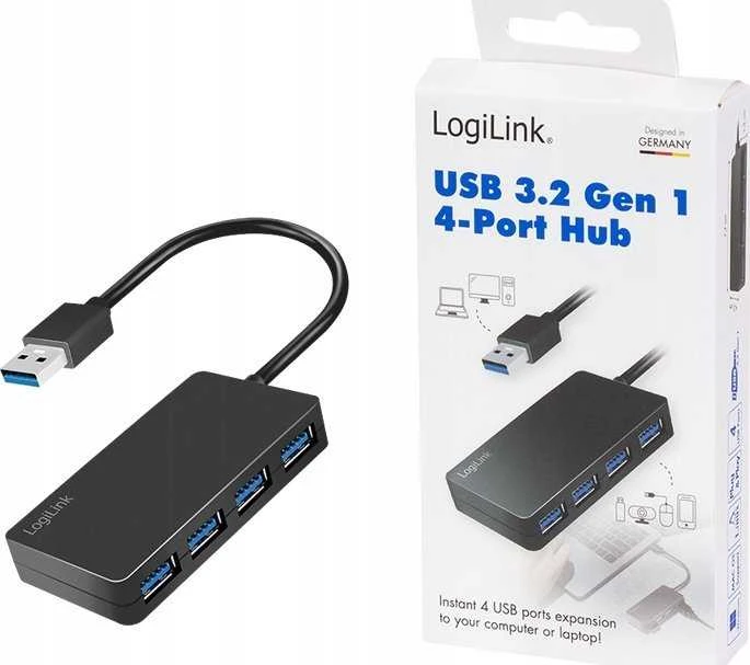 HUB USB LogiLink LogiLink USB 3.2 HUB 4-port, Gen1 juodas