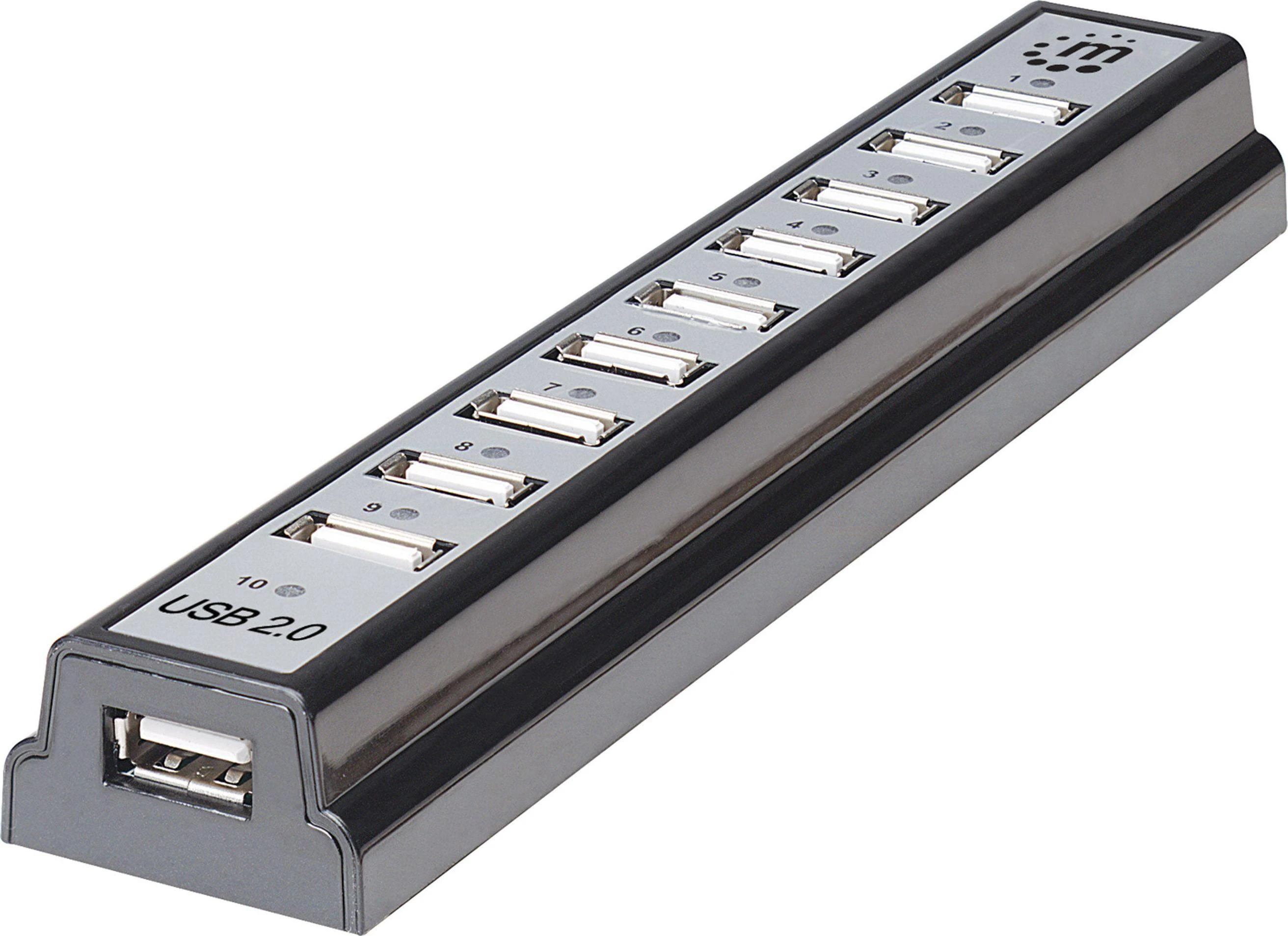 Juodas USB 2.0 šakotuvas su 11 prievadų