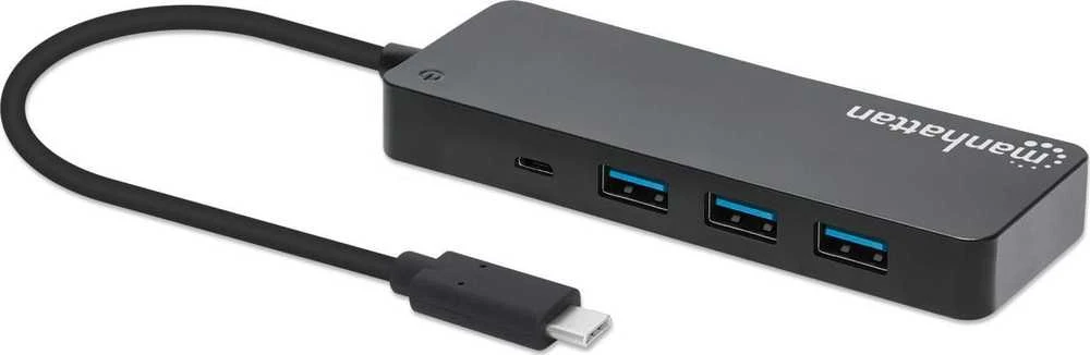 HUB USB Manhattan Manhattan 168410 huby i koncentratory USB Type-C 5000 Mbit/s Juodas