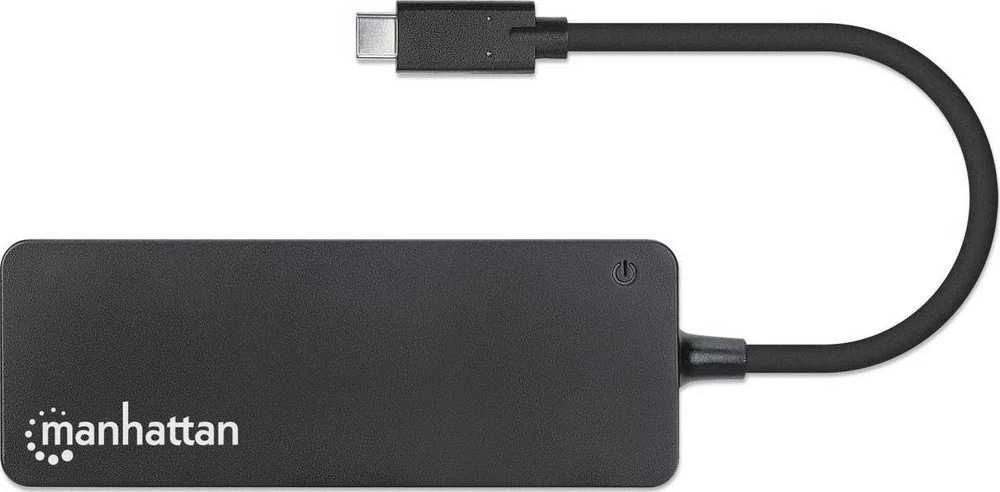 HUB USB Manhattan Manhattan 168410 huby i koncentratory USB Type-C 5000 Mbit/s Juodas