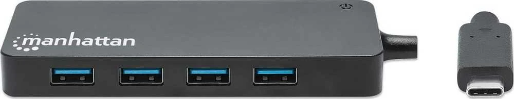 HUB USB Manhattan Manhattan 168410 huby i koncentratory USB Type-C 5000 Mbit/s Juodas