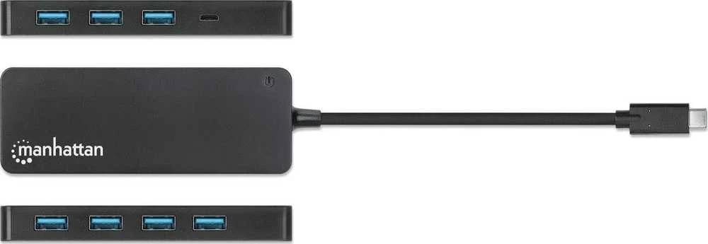HUB USB Manhattan Manhattan 168410 huby i koncentratory USB Type-C 5000 Mbit/s Juodas