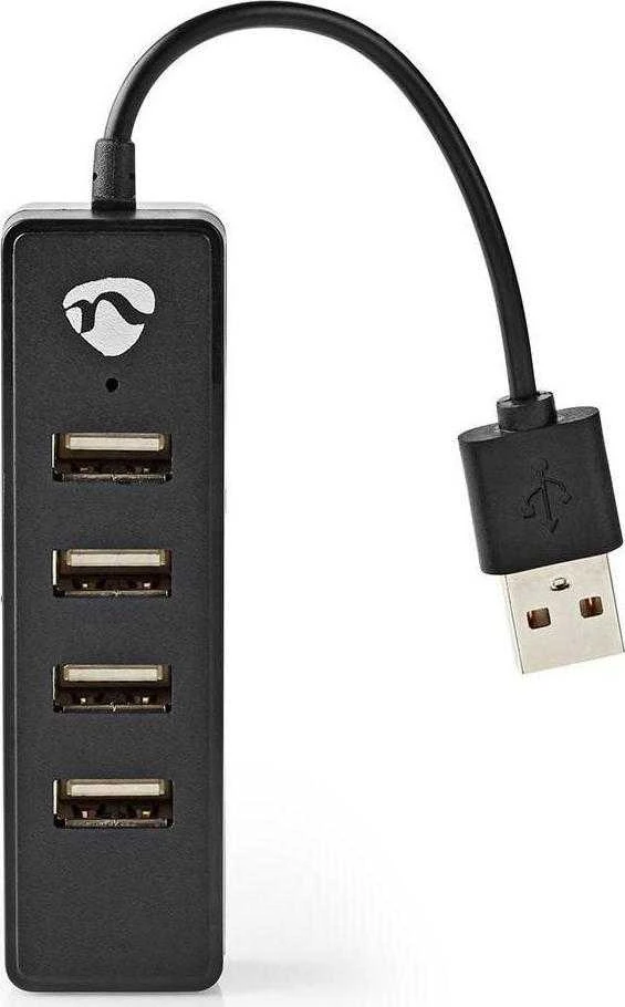 Nedis Šakotuvas USB 2.0, 4 prievadai, juodas