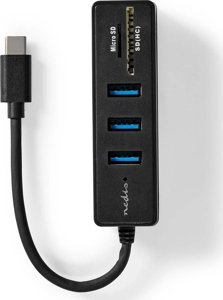 HUB USB Nedis CCGB64250BK01 doko stotelė Przewodowa USB Type-C Juodas
