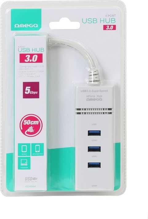 HUB USB Omega 4x USB- A 3.0 (OUH34W)