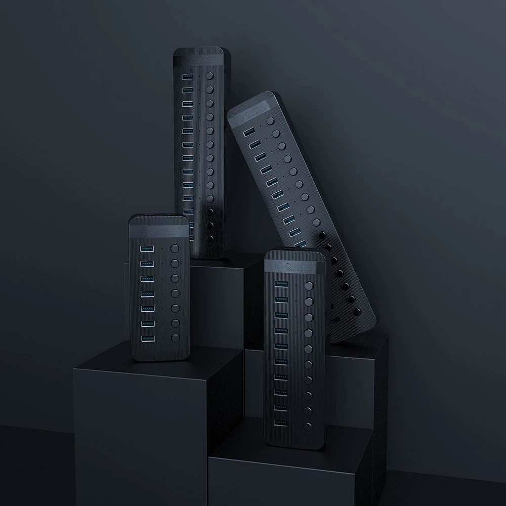Orico USB šakotuvų grupė su fiziniais mygtukais
