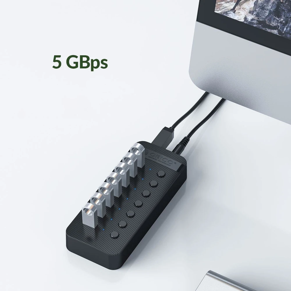 „Orico Hub“ aktyvus 13 * USB-A juodas