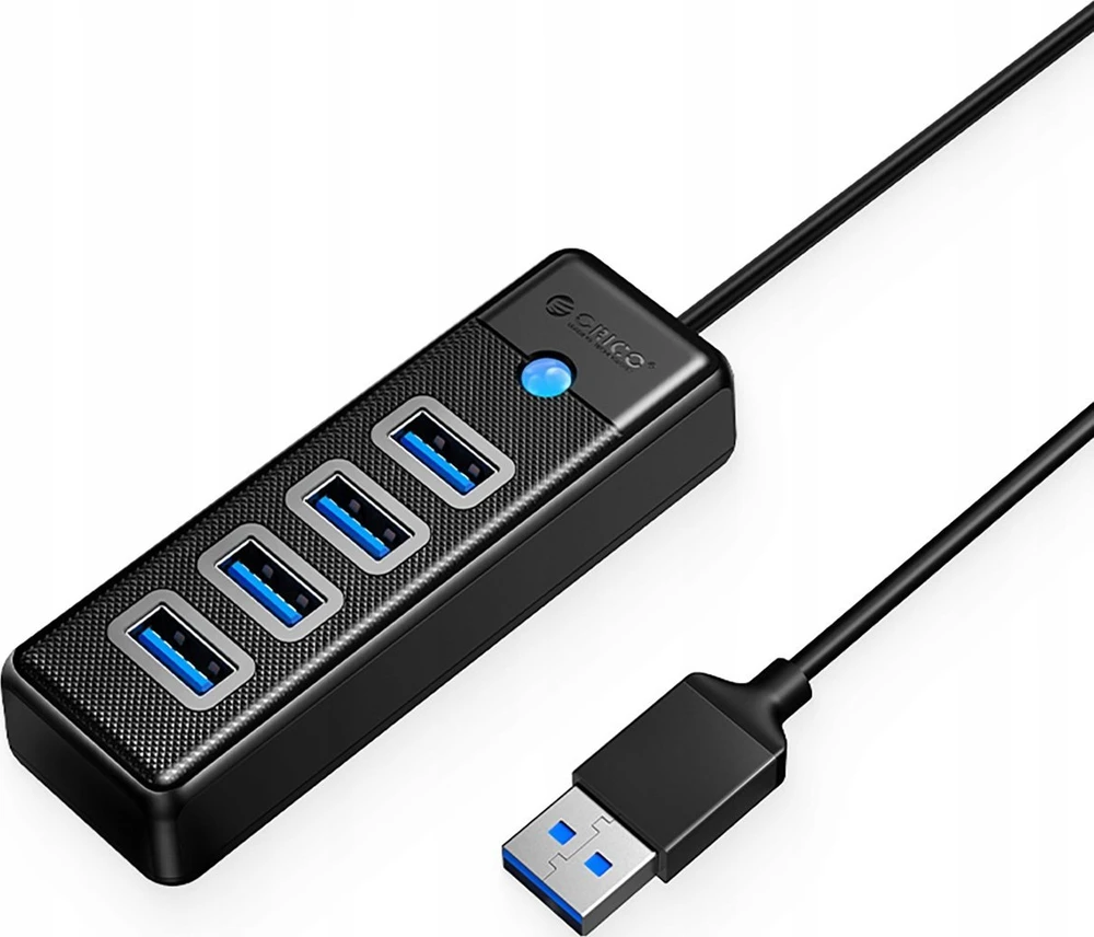 Hub Orico PW4U-U3 USB-A / 4x USB-A 3.0 – juodos spalvos