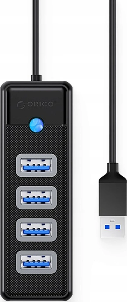 Hub Orico PW4U-U3 USB-A / 4x USB-A 3.0 – juodos spalvos