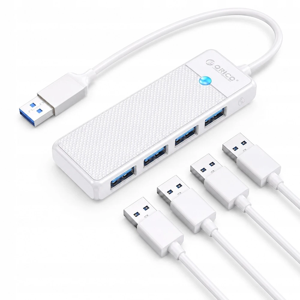 Orico PAPW4A-U3 USB Hub 4-port 4x USB-A 3.0 1.8 m - baltas