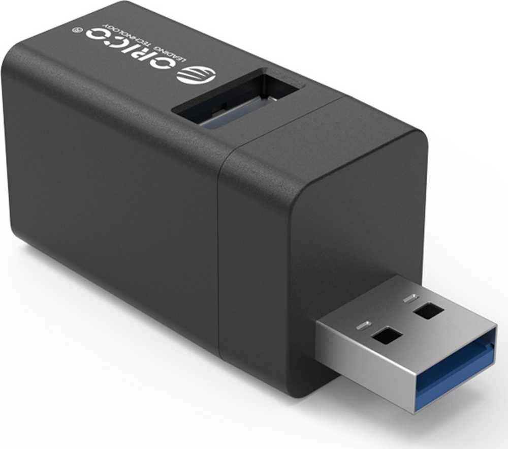 ORICO MINI HUB USB-A, 3x USB-A (2x2.0, 1x3.1), MINI-U32L-BK-BP