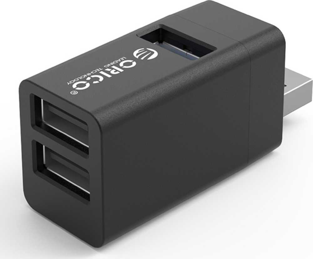 ORICO MINI HUB USB-A, 3x USB-A (2x2.0, 1x3.1), MINI-U32L-BK-BP