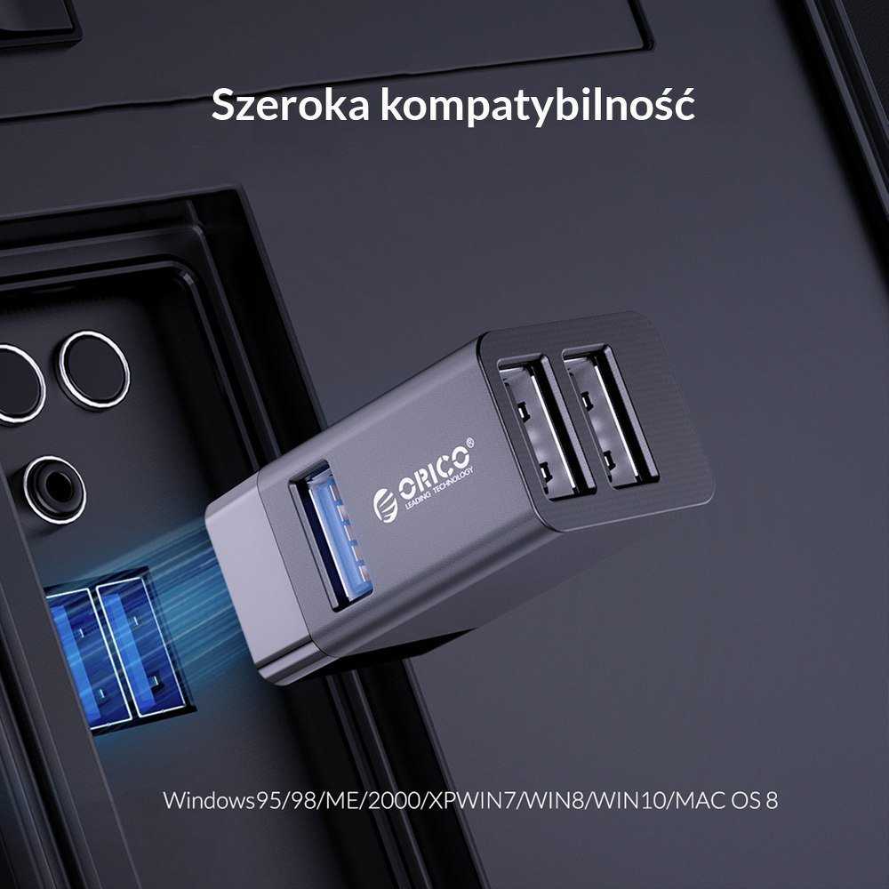 HUB USB Orico MINI-U32-BK-BP 3x USB-A 3.0 (MINI-U32-BK-BP)