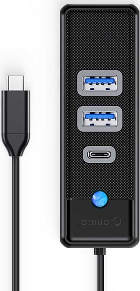 Orico Hub adapteris USB-C prie 2x USB 3.0 + USB-C, 5 Gbps, 0.15 m (juodas)