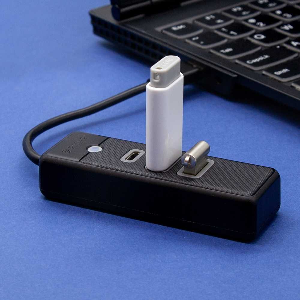 Orico Hub adapteris USB-C prie 2x USB 3.0 + USB-C, 5 Gbps, 0.15 m (juodas)