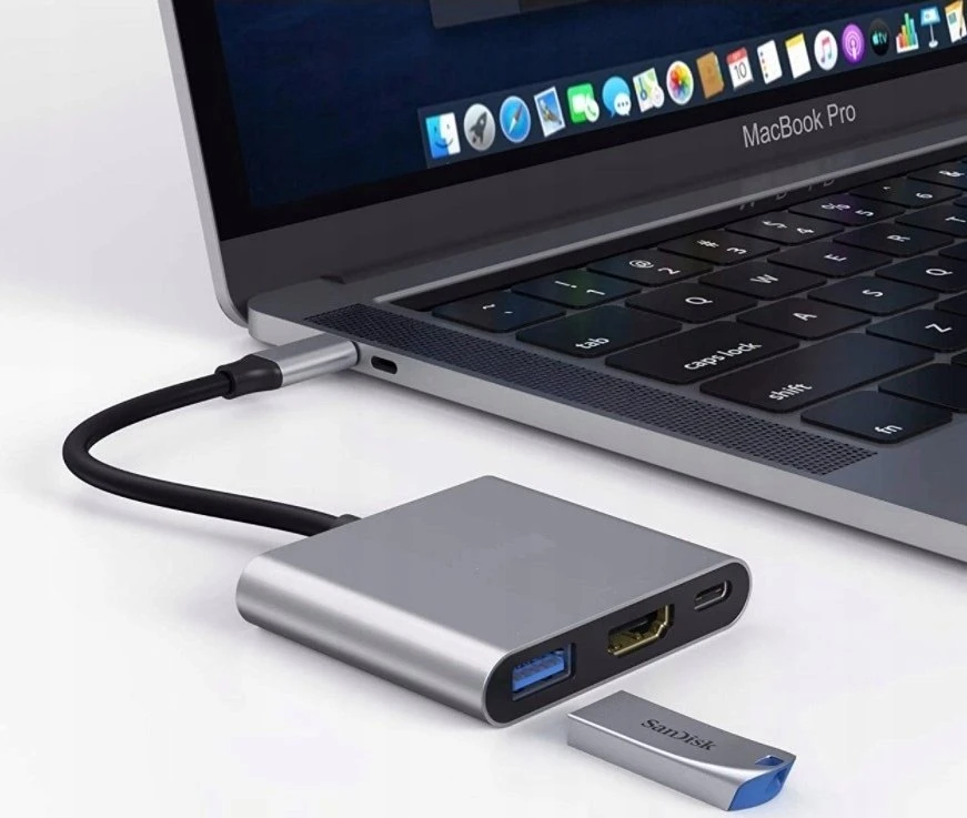 USB-C šakotuvas Platinet 3in1 (PMH9991T) (1xHDMI 4K; 1xUSB-C; 1xUSB 3.2)