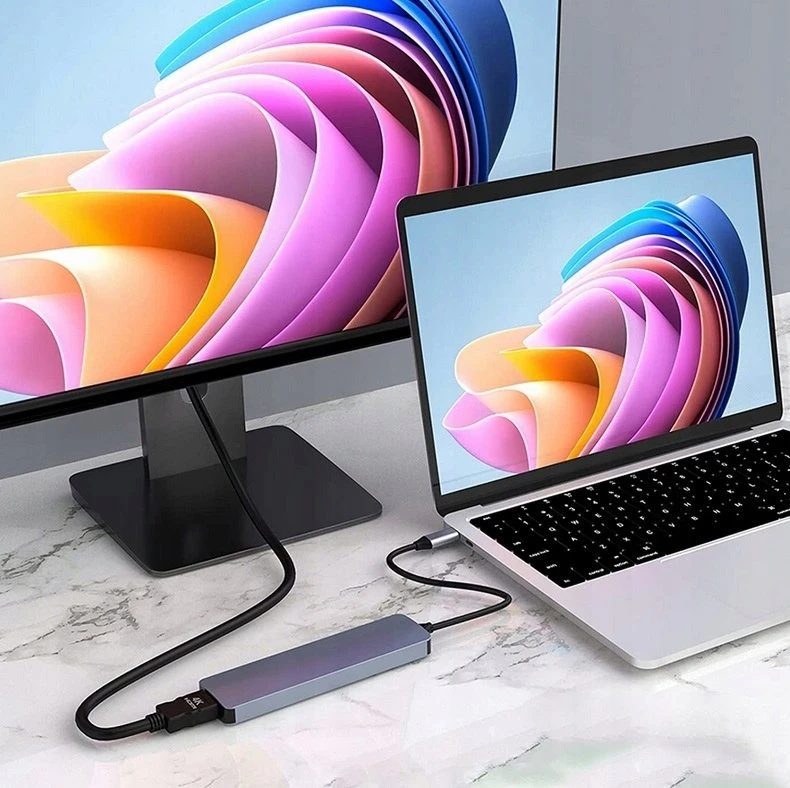 Platinet 7in1 USB-C šakotuvas (PMH9997B) (1xHDMI 4K; 1xUSB-C; 2xUSB 3.2; SD MicroSD)