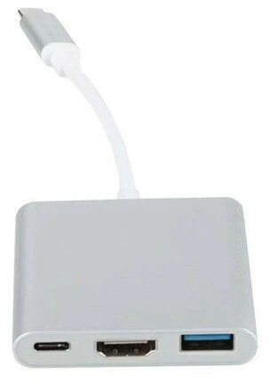 Platinet USB šakotuvas PLATINET medijos šakotuvas USB-C 3.2 GEN1 5GB/S 3IN1 HDMI 4K USB-A 3.2 USB-C PD 100W aliuminio [46241]