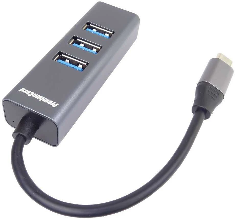 USB-C šakotuvas su trimis USB-A 3.2 prievadais