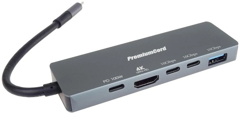 PremiumCord USB-C daugiafunkcis adapteris su HDMI ir PD 100W