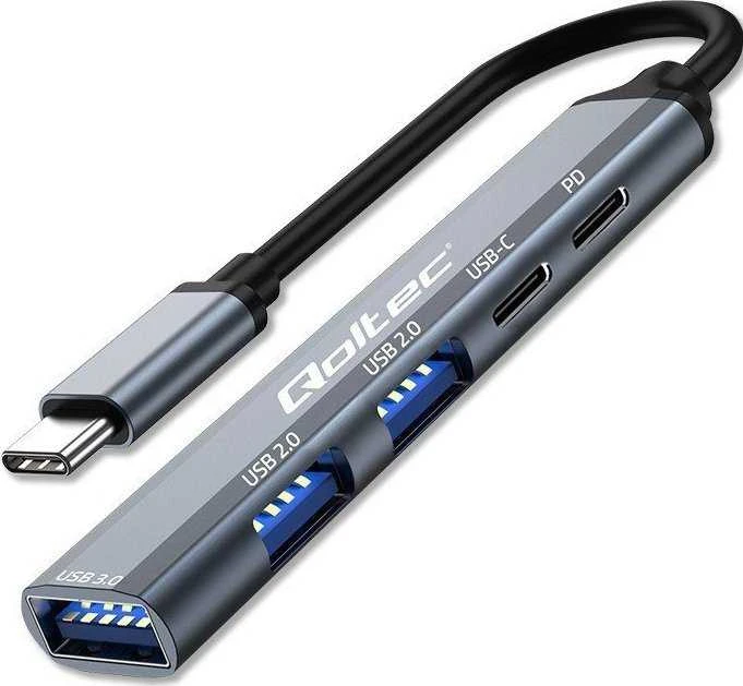 Qoltec 53790 Hub Adapteris USB-C 3.1 5in1 | USB-C PD| USB-C | 2x USB 2.0 | USB 3.0