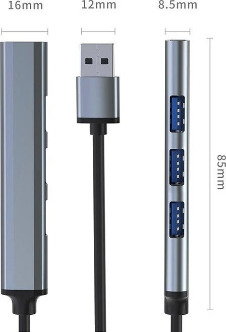 Centratorius adapteris USB 3.0 4in1 3x 2.0 Qoltec