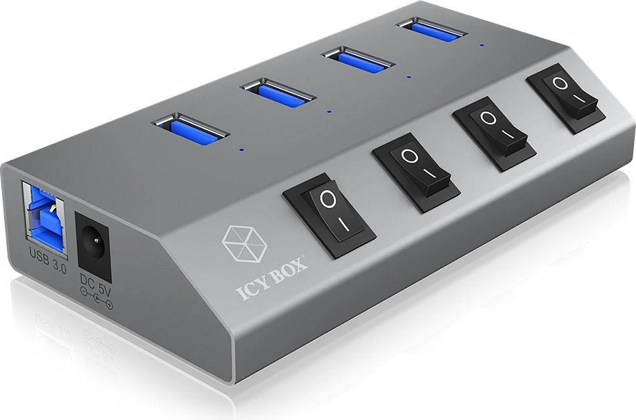 Icy Box 4 IB-HUB1405C Uosto centras USB 3.0