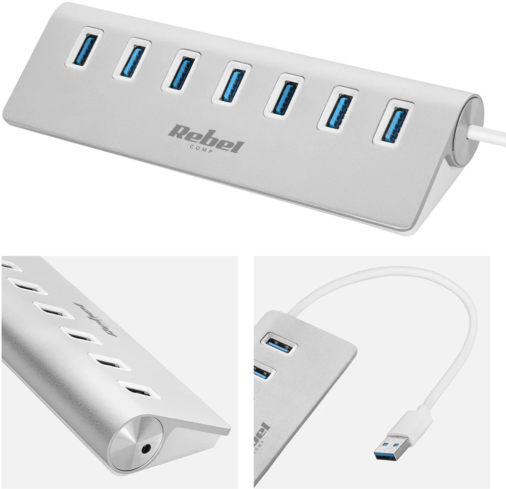 HUB „Rebel“ 7 prievadų USB 3.0 šakotuvas (daliklis)