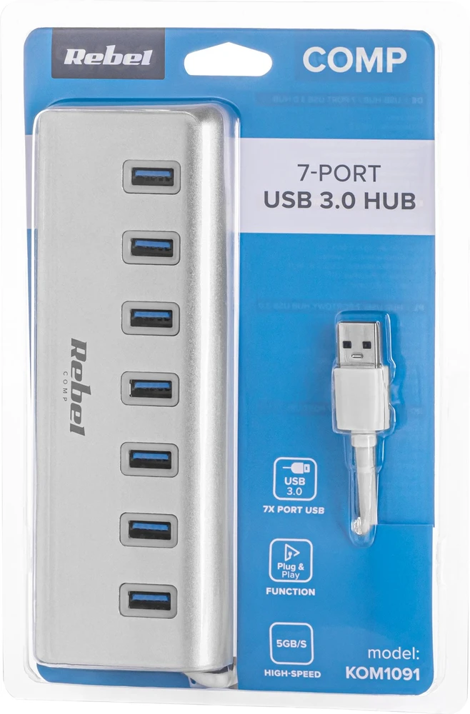 HUB „Rebel“ 7 prievadų USB 3.0 šakotuvas (daliklis)