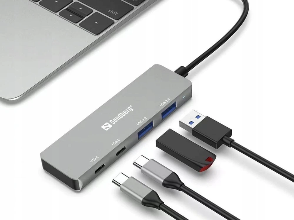 Sandberg USB-C iki 2xUSB-A + 2xUSB-C šakotuvas