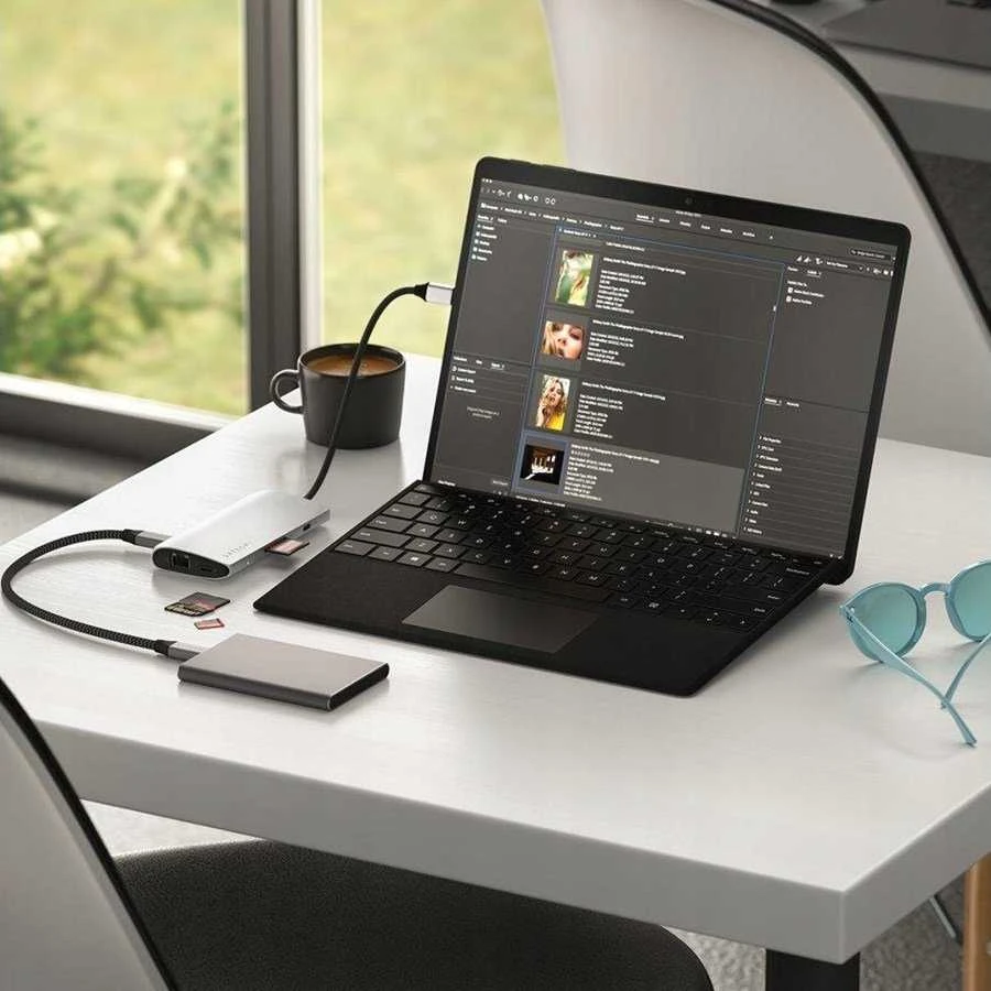 SATECHI USB-C MultiPort Adapteris 8K su Ethernet V3 - Sidabrinis