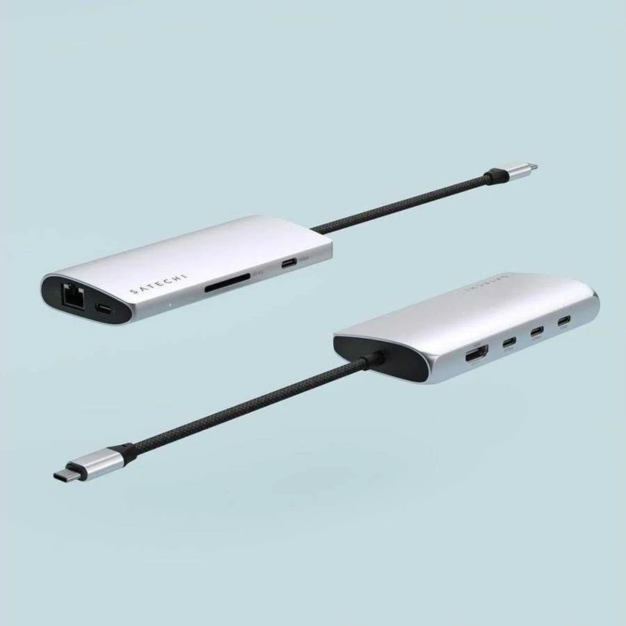 SATECHI USB-C MultiPort Adapteris 8K su Ethernet V3 - Sidabrinis