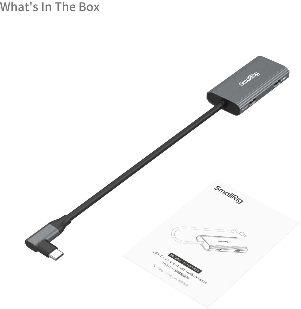 SmallRig 4598 USB-C šakotuvas 4-in-1 PD/USB-C 3.1/USB-C 2.0 su garso adapteriu