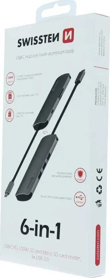 SWISSTEN USB-C HUB 6-IN-1