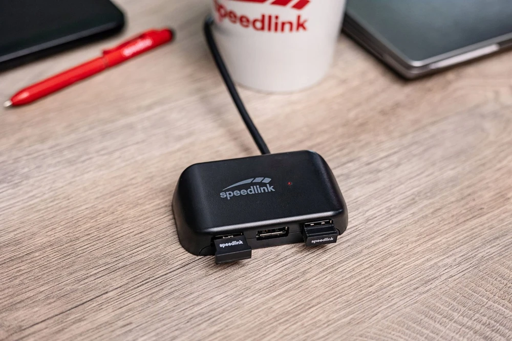 HUB USB Speedlink SNAPPY EVO, USB 3.2 Gen 1 (3.1 Gen 1) Type-C, USB 3.2 Gen 1 (3.1 Gen 1) Type-A, USB 3.2 Gen 1 (3.1 Gen 1) Type-C, 5000 Mbit/s, Juodas, 0.2 m, 80 mm