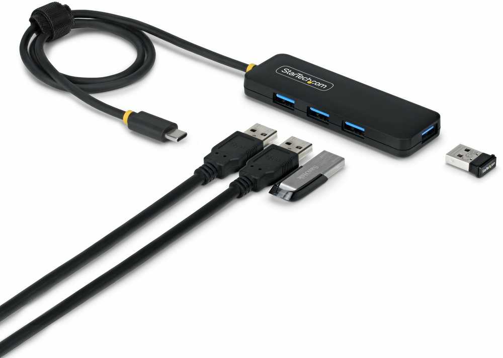 HUB USB StarTech 4-Port USB-C Hub USB 3.0 5Gbps mini rozdzielacz USB zasilany su magistrali su kablem 61cm USB-C do 4x USB-A Splitter