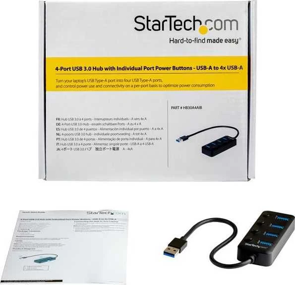 StarTech USB 3.0 HUB 4 prievadai juodi