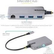 HUB USB StarTech 5G3AGBB 1x RJ-45 + 3x USB-A 3.2 Gen1 (5G3AGBB-USB-C-HUB)