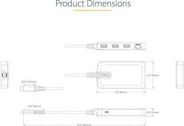 HUB USB StarTech 5G3AGBB 1x RJ-45 + 3x USB-A 3.2 Gen1 (5G3AGBB-USB-C-HUB)