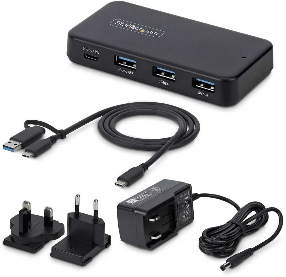 HUB USB StarTech STARTECH.COM 4-Port USB-C i USB-A Hub 5Gbps zasilanie własne 2-in-1 USB-C & USB-A kabelis hosta 1x USB-C 3x USB-A 1x BC 1.2