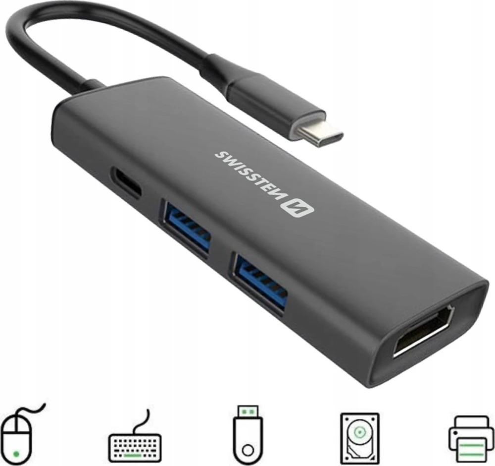 SWISSTEN USB-C HUB 4-IN-1