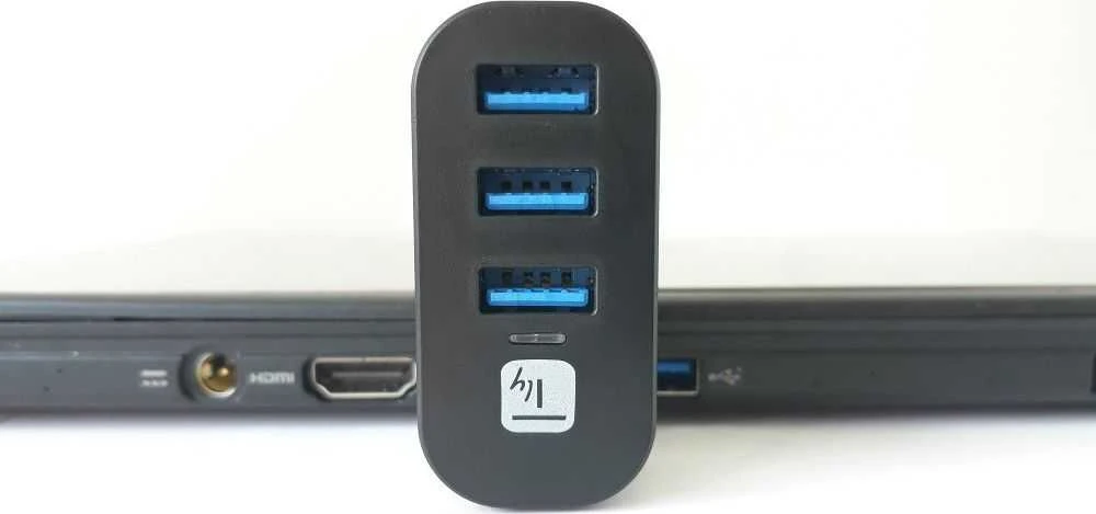 TECHLY Mini Rotating Hub su 3 USB 3.0 prievadais Juodas