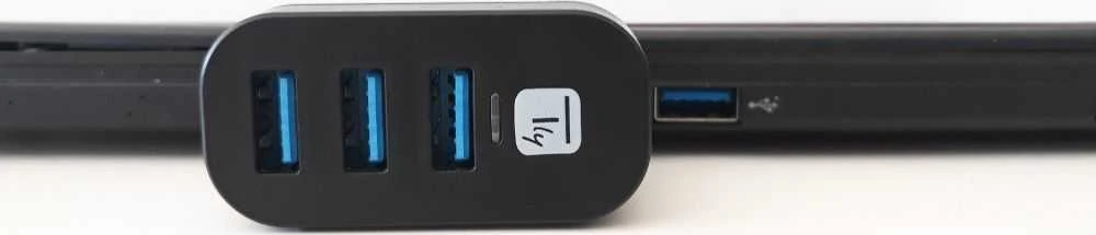 TECHLY Mini Rotating Hub su 3 USB 3.0 prievadais Juodas