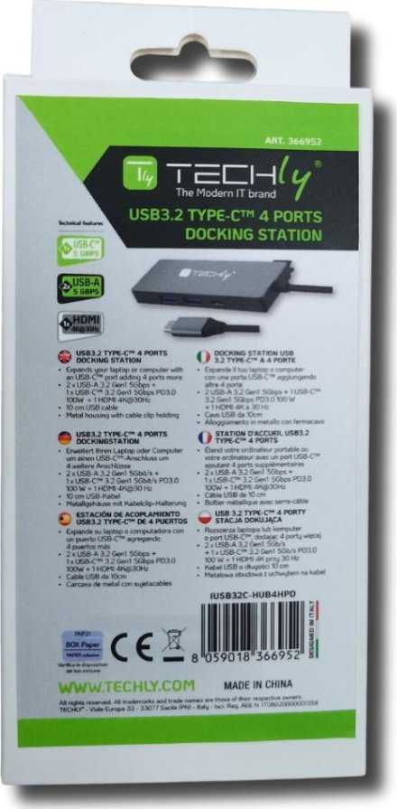 HUB USB Techly Techly Hub USB-C 4 viename