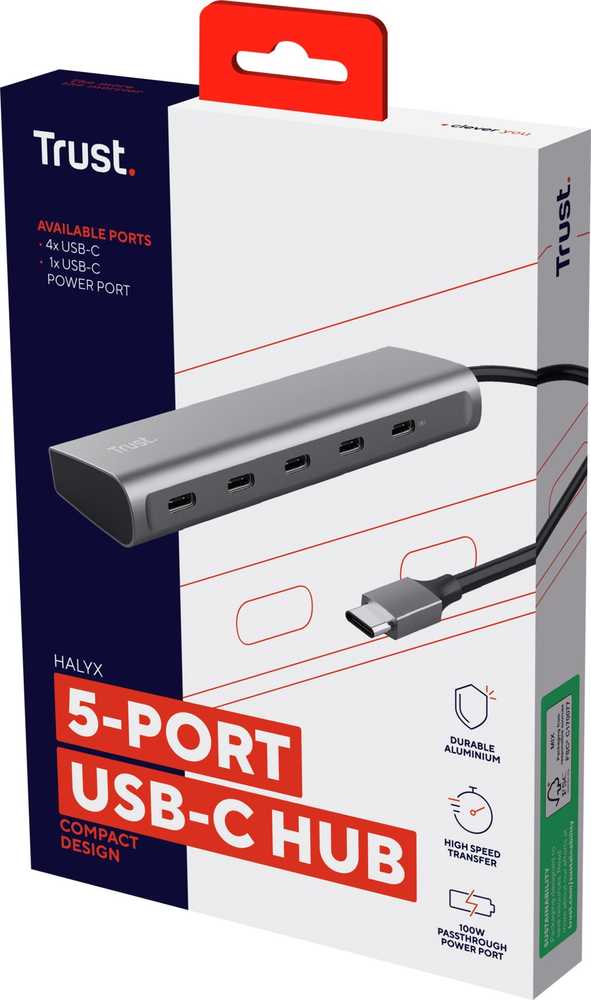 „Trust HALYX“ 5 prievadų USB-C šakotuvas